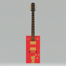 retro eléctrico guitarra 1958 gretsch g6138 Arte llavero música miniatura trastes 3d print model - Mito3D