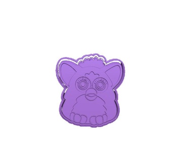 retro furry toy monster cookie cutter stamp set furby 90s 3d print model - Mito3D