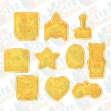 rétro jeu biscuit coupeur ensemble 16 timbre biscuits coupeurs dessin animé Jeux mario nostalgie pc 3d print model - Mito3D