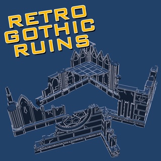 retro gothic ruins scenery terrain fdm sci-fi 28mm 90s tabletop oldhammer 3d print model - Mito3D