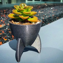 retro rocket planter pencil cup home gardening succulents spaceship scifi office desk marker 3d print model - Mito3D