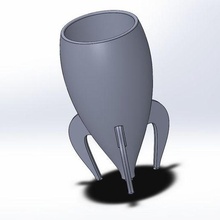 retro rocket vase pot flower decor 3d print model - Mito3D
