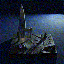 retro cohete espacial diorama artilugio Embarcacion ciencia ficción modelo ornamento réplica pequeña juguete figura cifras minúsculo estante soporte espacio juego monitor exploración mesa 3d print model - Mito3D