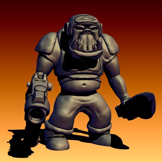 retro space ork 3D print model - Mito3D