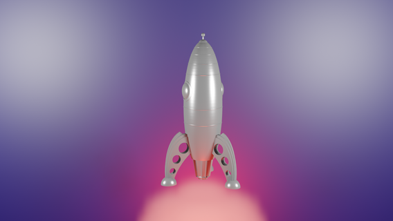 retro espacio cohete juego Embarcacion buque avión lanzamiento nasa juguete 3d print model - Mito3D