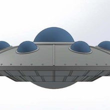 retro UFO 2 fliegend Wurst Spiel Außerirdischer Raumschiff Fantasie Marsmensch Unterstützung Platz Fahrzeuge 3d print model - Mito3D