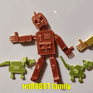 retrobot - family fridge magnets 3d print model - Mito3D