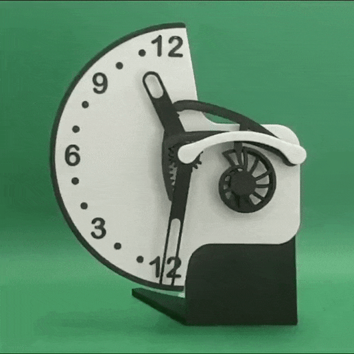 retrograde clock unique decor functional time desk wall 3D print model - Mito3D