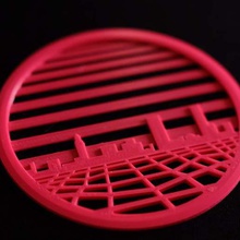 retrowave inspired speaker grille gadget custom synthwave outrun wave retro 3d print model - Mito3D