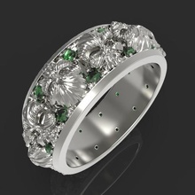 reverse skull ring stones jewelry jewel death 3d print model - Mito3D