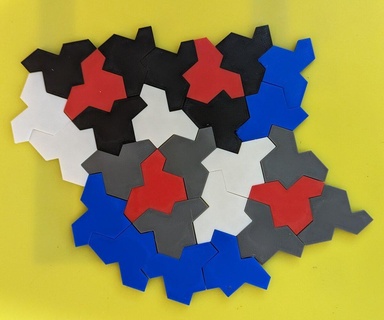 reversible aperiodic hat tiles tiling 3d print model - Mito3D