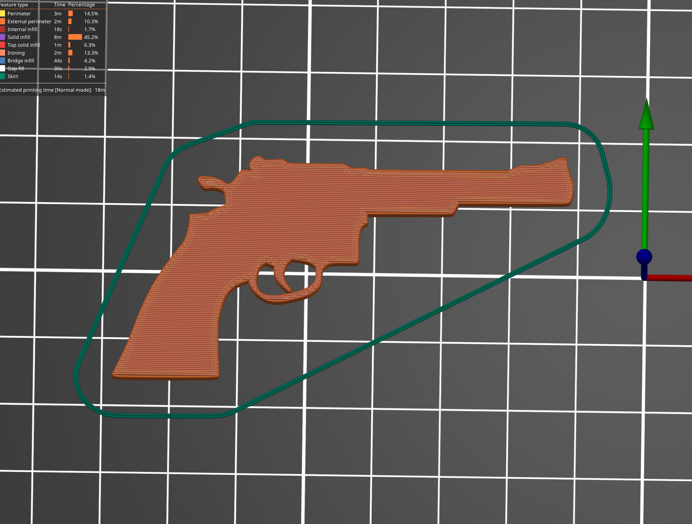 Revolver Pistole Silhouette Gadget Gewehr Magnum Schlüssel automatisch semi automatic halb halbautomatisch 3D print model - Mito3D