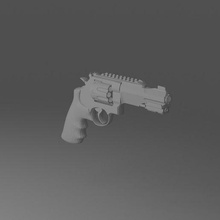 girare revolver pistola lowpoly 3d print model - Mito3D