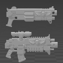 girevole bullone di fucile gioco 40k Warhammer cuscinetto bolter revolver da caccia oggetti scena 3d print model - Mito3D