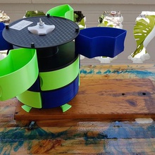 rotativo, prateleiras, gavetas gadget prateleira giro dinâmica de spool bookshelf as ferramentas organização torção rola filamento bobina reciclado a reciclagem 3d print model - Mito3D