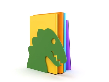 rex book stand bookend bookstand kids kid trex dinosours bookholder 3d print model - Mito3D