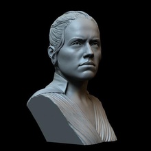 rey skywalker daisy ridley star wars a arte do busto semelhança realista 3dprinting retrato pintor miniatura sidnaique 3d print model - Mito3D