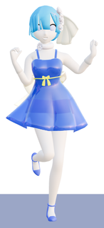rezero rem blue dress figurine zero starting life another world 3d print model - Mito3D