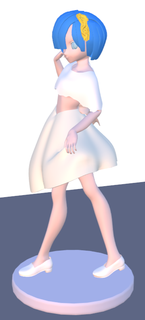 rezero rem white dress figurine 3d print model - Mito3D