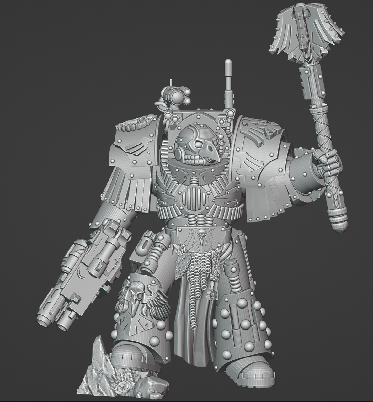 rg aumônier cataphractii Jeu 41k 30k Space Marines espace marines hérésie corbeau garde personnage consul 3D print model - Mito3D