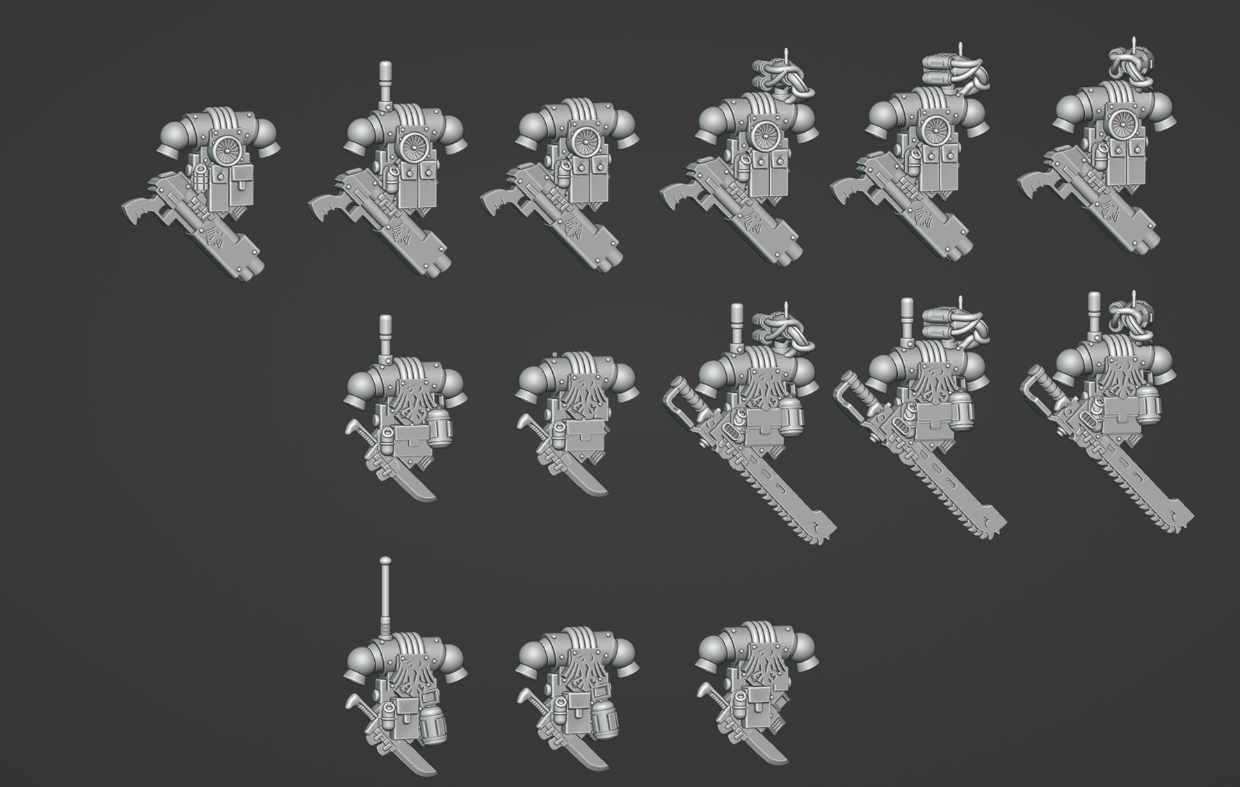 rg clássico mk5 6 atirador elite mochilas jogos 41k 30k fuzileiros navais espaço heresia Raven guarda mochila powerpack 3D print model - Mito3D