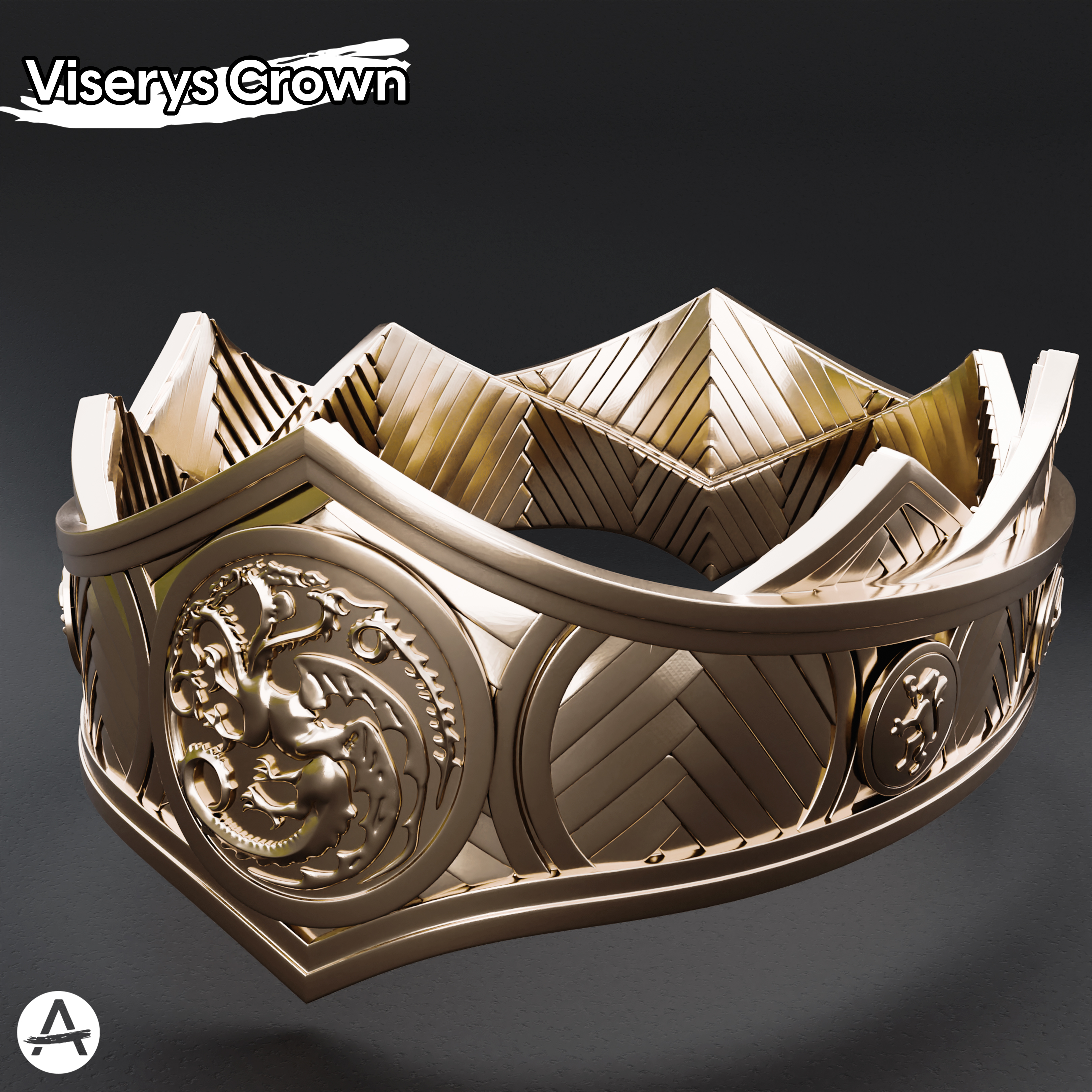 rhaenyra viserys targaryen coroa casa of dragão arte serie hbo jogos tronos reinos cosplay 3D print model - Mito3D