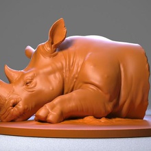 rhino art animal affica model 3d print model - Mito3D