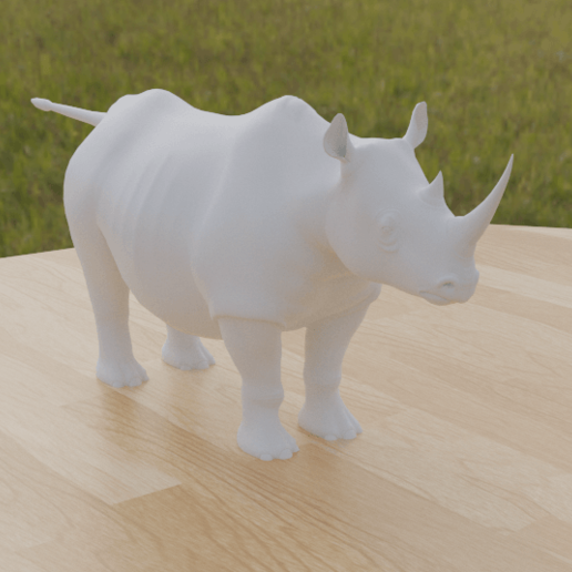 rhino a arte animais africano áfrica rinoceronte jardim zoológico 3D print model - Mito3D