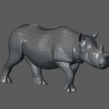 rhino game animal color colour meshmixer rhinoceros animals 3d print model - Mito3D