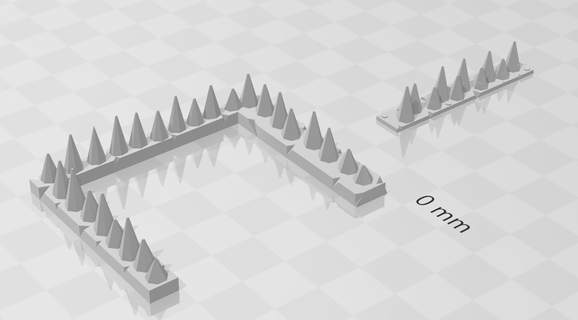 rhino conversion - ork Game kitbash spikes 3d print model - Mito3D
