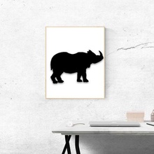 rinoceronte decoración imagen animales colección escuela politécnica animal Arte pared lona zoo 3d print model - Mito3D
