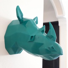 rhino tête lowpoly art rhinoceroce sauvage mur décoratif 3d print model - Mito3D