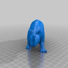 rhino ii game animals 3d scan 3d print model - Mito3D