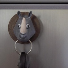 rhino porte-clés art l'embrasure de la porte maison deco 3d print model - Mito3D