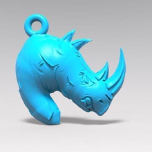rhino keychain jewelry pendant keyring jungle animal 3d print model - Mito3D