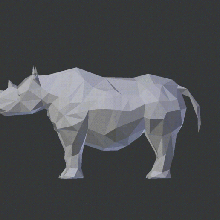 rhino low poly gioco basso poli il download freeware 3d di stampa la 3d print model - Mito3D