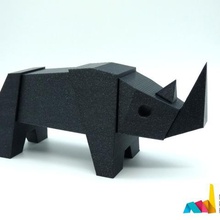 rhino magnetic toy game lowpoly animals 3d print model - Mito3D