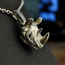 rhino ciondolo gioielli rhinoceros pendentif il fascino argento 3d print model - Mito3D
