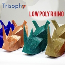 rhino poly head pendant version included low animal toy 3d print model - Mito3D