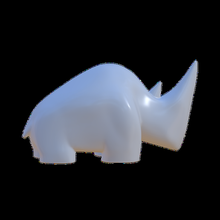 Nashorn Kunst Tier Dekoration 3d print model - Mito3D