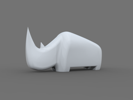 Nashorn Kunst niedrig poly Spielzeug einfach 3dprint 3d Modell Design Idee Dekoration Besondere 3d print model - Mito3D