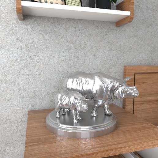 rhino sculpture 3D print model - Mito3D