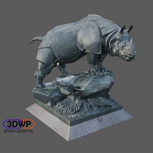 rhino estátua de digitalização 3d alfred jacquemart a arte Digitalização em animais meshmixer museu rinoceronte scan escultura verifica réplicas 3d print model - Mito3D