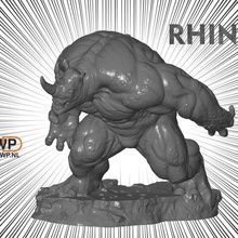 rhino statue spider-man art 3d scan figurine marvel sculpture spiderman sculptures 3d print model - Mito3D