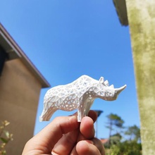 rinoceronte de voronoi a arte rhino animais selva 3d print model - Mito3D