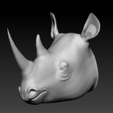 rhinocéros mur art 3dmodel walol 3dprint highpoly stl 3d print model - Mito3D