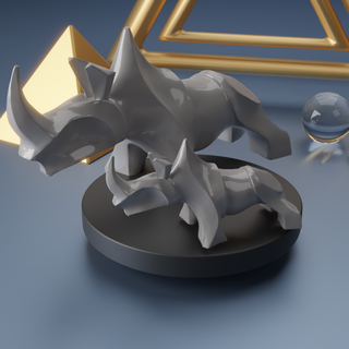 rhinoceros design statuette simple stylish home 3d print model - Mito3D