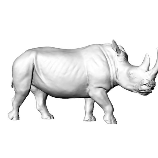 rhinoceros animal sculpture high poly 3D print model - Mito3D