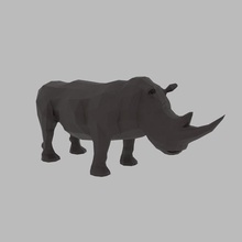 Nashorn Tier Spielzeug niedrig poly 3d print model - Mito3D