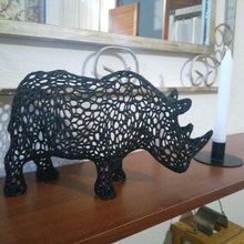 rhinocéros art animal souvenir décor jouet figurine 3d print model - Mito3D